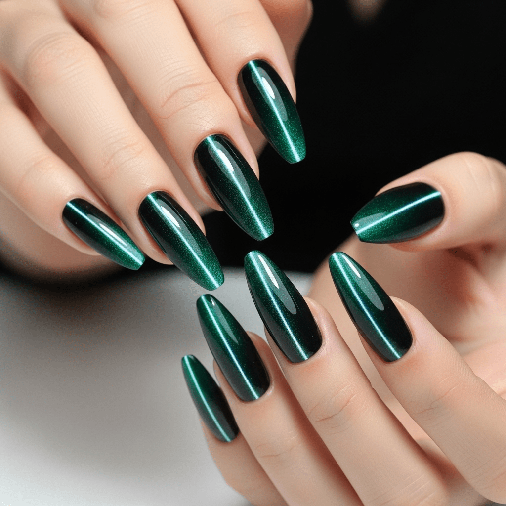 Cat Eye Nails Salon ready manicure Fake extensions Presson sticky artificial nails from happyhands8