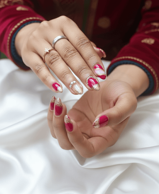 Party wear salon ready press on Nails - Happyhands8