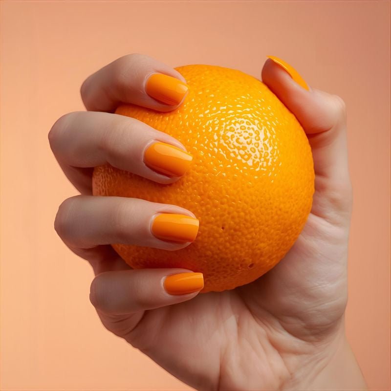 Orange Subtle Nails - Happyhands8