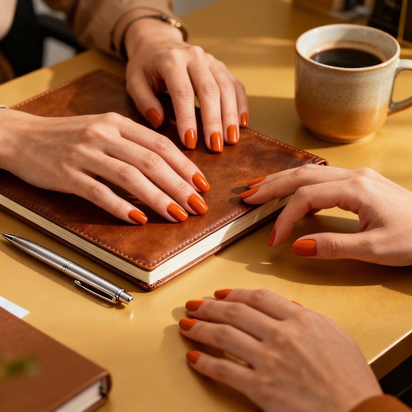 Orange Subtle Nails - Happyhands8