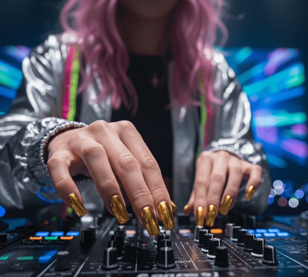 Golden Chrome Nails - Happyhands8