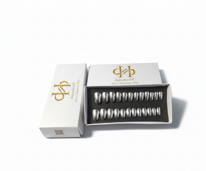 Silver chrome nail, square short size happy hands8 collection 