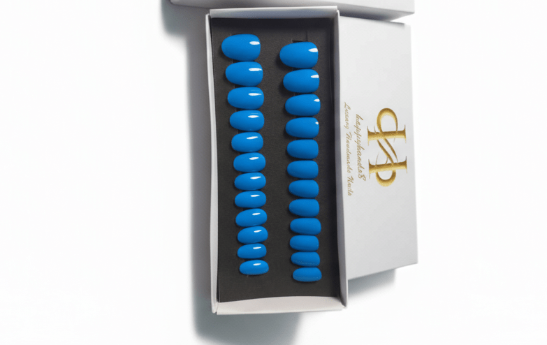 Blue Manicure Press on Nails - Happyhands8