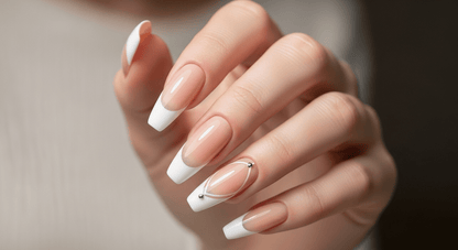 French Nail -Salon ready manicure Fake extensions Presson sticky artificial nails from happyhands8 