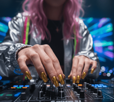 Golden Chrome Press on Nails - Happyhands8