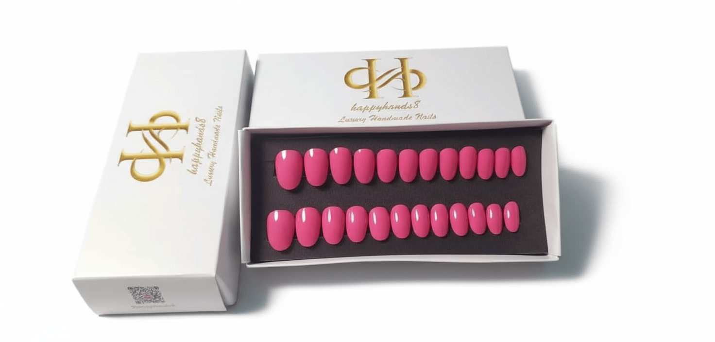 Pink Solid Press on Nails - Happyhands8