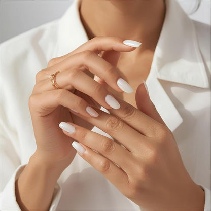 Subtle corporate style Salon ready manicure Fake extensions Press on sticky artificial nails from happyhands8 